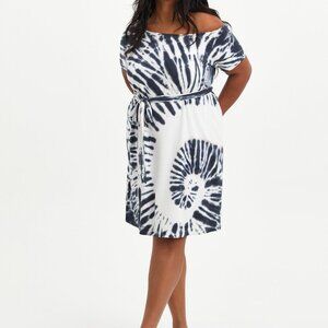 Torrid Mini French Terry Off-Shoulder Tee Shirt Dress